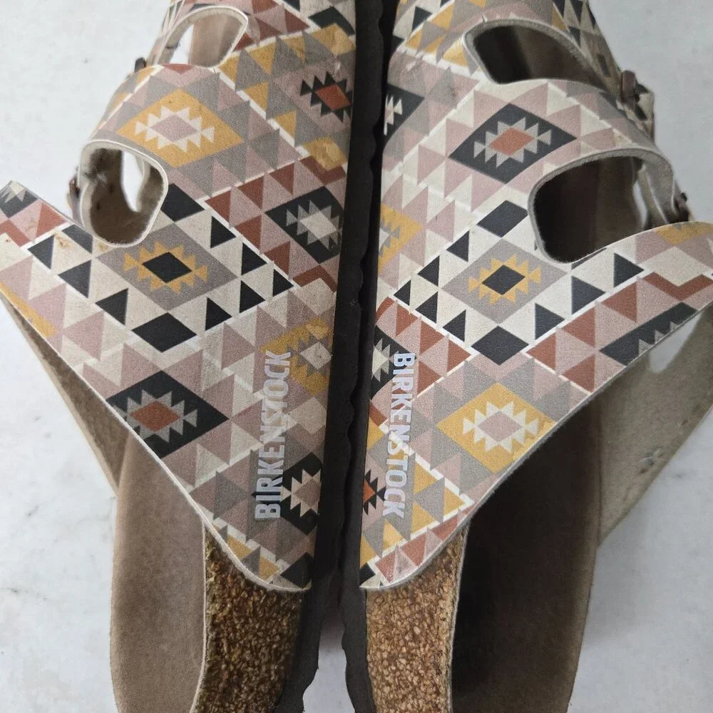 Birkenstock Florida Size 8 Fresh Vegan Ethno Mocha Birko-Flor Sandals - Picture 11 of 14